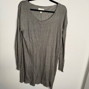 Nili Lotan Women's Gray Linen Long Sleeve Sweater Dress‎ - Size XS Extra Small